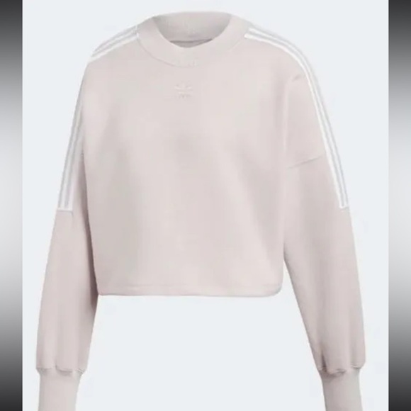 Adidas Original Women’s Cropped Sweatshirt in Ice Purple/Lilac Si… - Picture 2 of 11